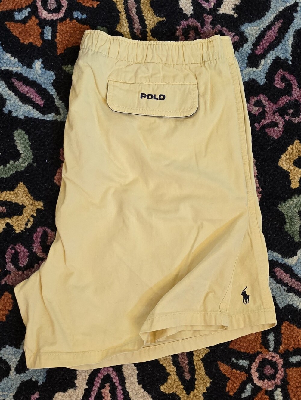 🔥🔥Vintage Y2K Polo Ralph Lauren Pale Yellow Men’s Hybrid Shorts🔥🔥Size L 3436
